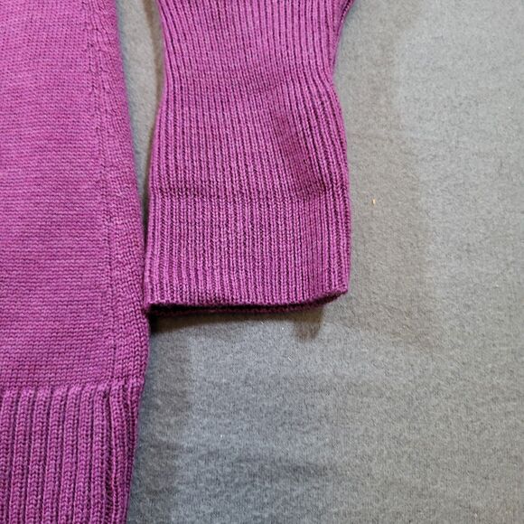 Eileen Fisher Womens Cardigan Sweater Petite Medium PM Purple Merino Wool Italy - Picture 15 of 16